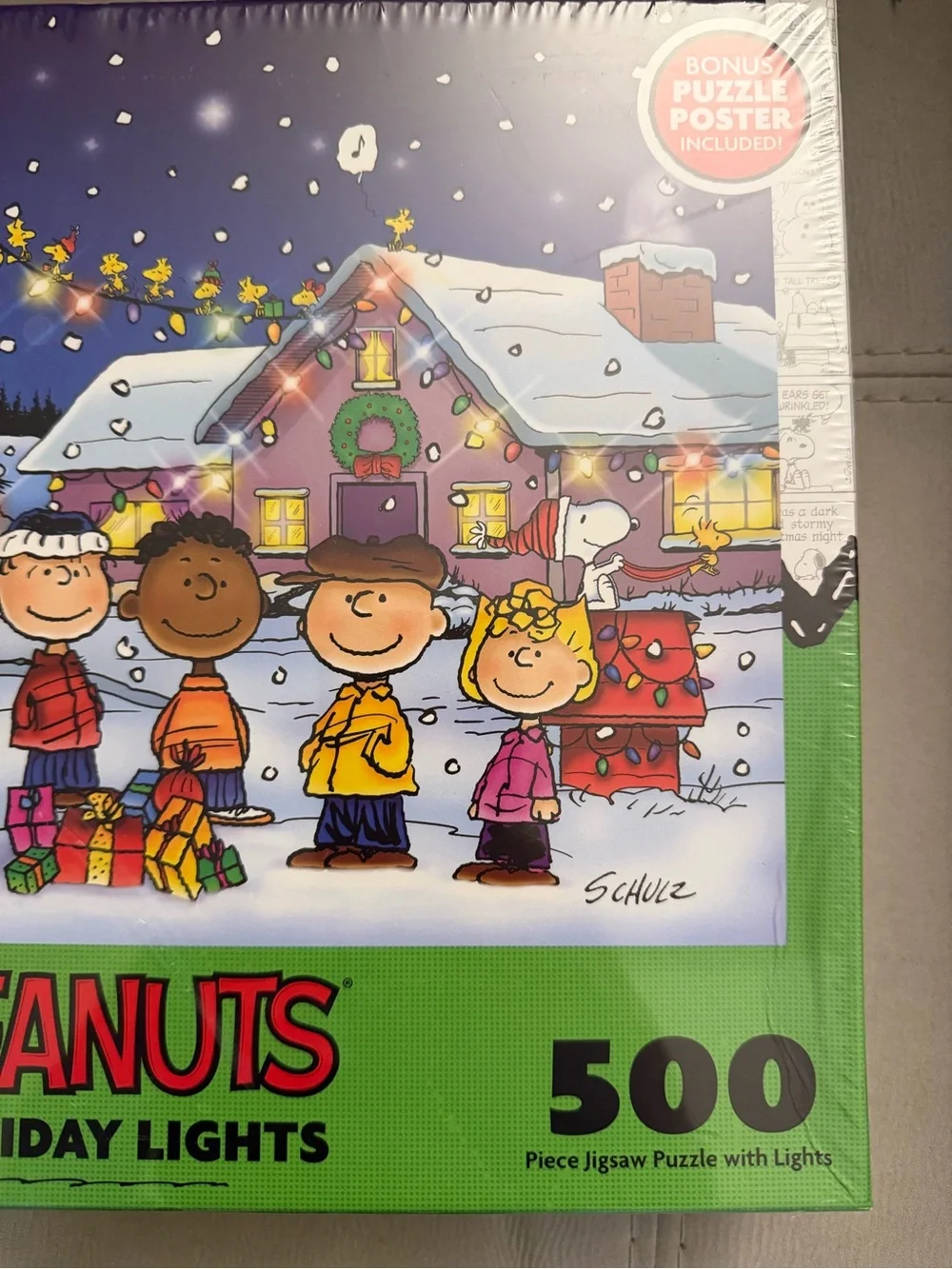 Peanuts Holiday Lights Puzzle w/real working lights